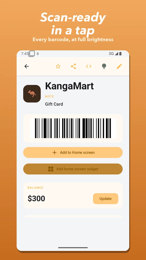 Full-screen scannable barcode on Android